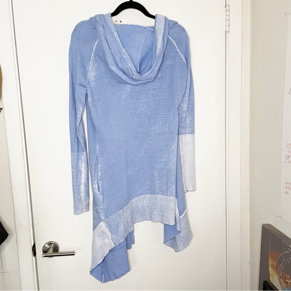 BLANC NOIR huntress cardigan in ballad blue M 100% cotton thumb holes - Picture 6 of 10